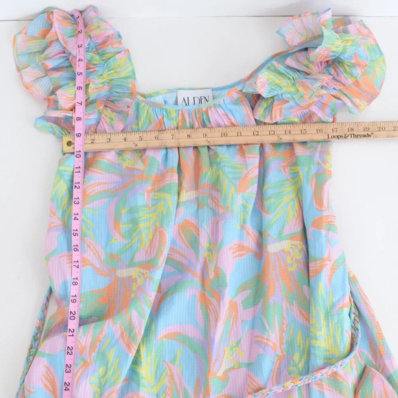 Alden Adair St Barths Lilah Tropical Floral Pink Teal Maxi Dress S NTW - Picture 5 of 14